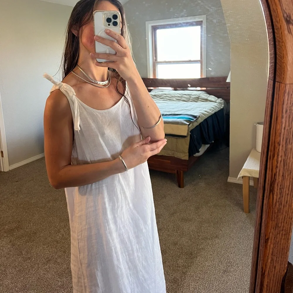 Cottage 100% Linen Midi dress - Picture 3 of 7